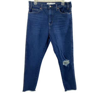 Levis Signature‎ Jeans Womens Size 12 High Rise Skinny Raw Hem Destroyed Denim
